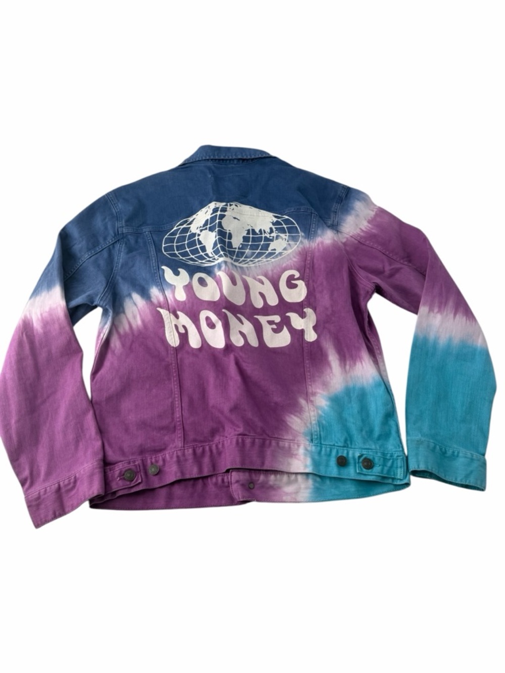 American Eagle X Lil Wayne Jacket Purple Blue Tie Dye Stretch L Wayne Size L